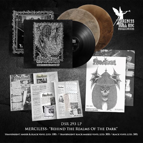 MERCILESS Behind The Realms Of The Dark (Trans Black Marble Vinyl)